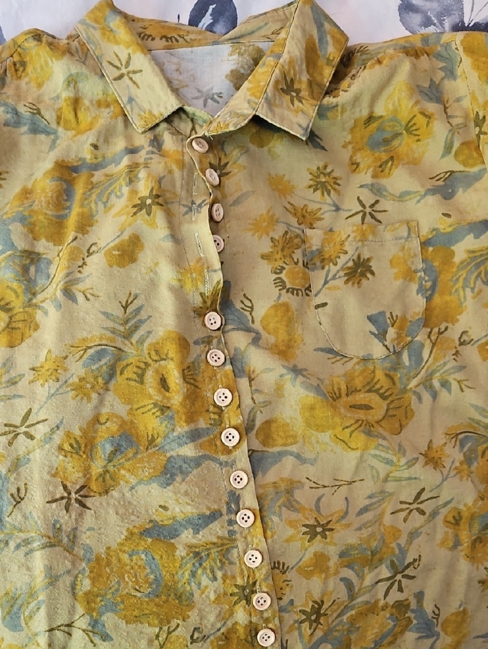 Light Yellow Floral Men's Shirt
